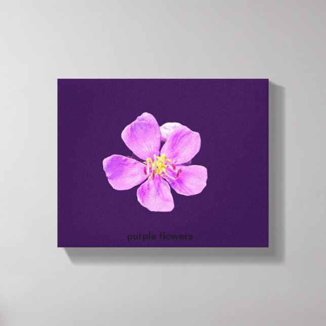 Elegant Purple Flowers Frame Canvas Print (Front)