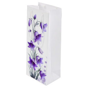 Elegant Purple Flowers Wine Gift Bag