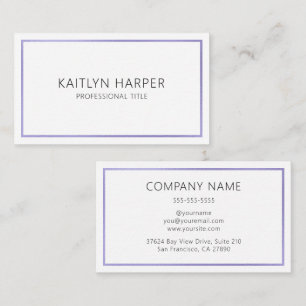 Elegant Purple Foil Frame Minimal Business Card