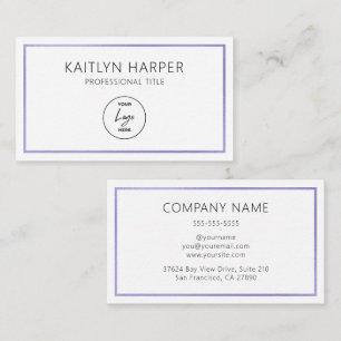 Elegant Purple Foil Frame Minimal Business Card