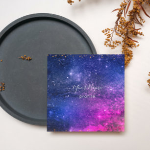 elegant purple galaxy business card