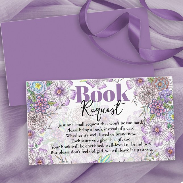 Elegant Purple Garden Flowers Baby in Bloom  Enclosure Card (Creator Uploaded)
