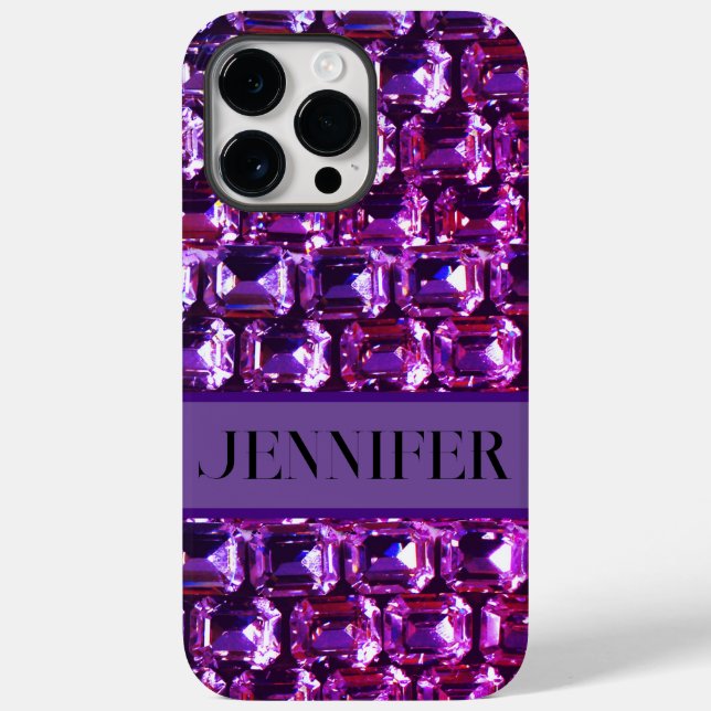 Elegant purple gemstones diamonds Case-Mate iPhone case (Back)