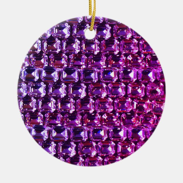 Elegant purple gemstones diamonds ceramic tree decoration (Front)