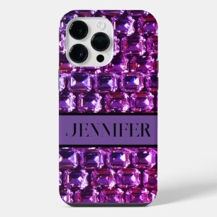 Elegant purple gemstones diamonds iPhone 14 pro max case