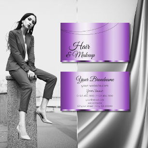 Elegant Purple Glamourous Modern and Simple Stylis Business Card