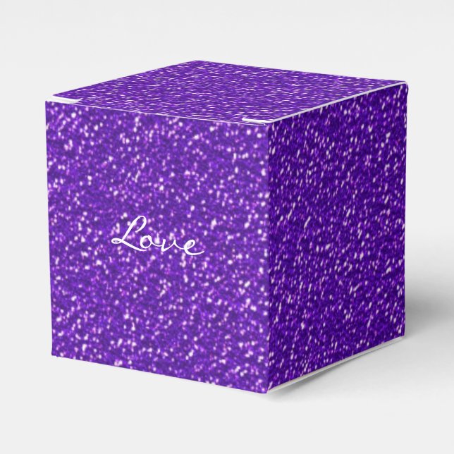 Elegant Purple Glitter Look Texture Favour Box (Front Side)