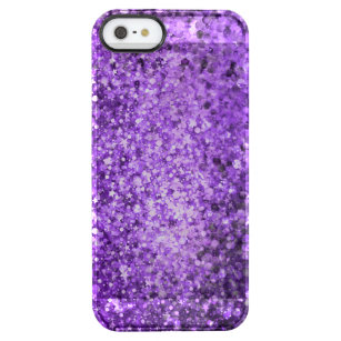 Elegant Purple Glitter & Sparkles Clear iPhone SE/5/5s Case