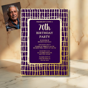 Elegant Purple Gold 70th Custom Birthday Party