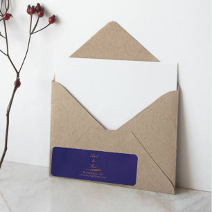 Elegant Purple & Gold Agate Wedding Return Address