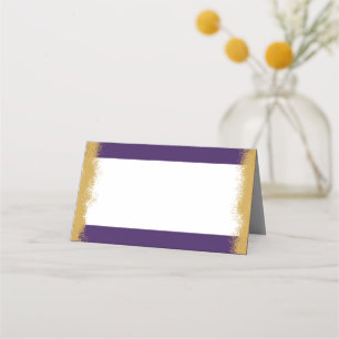 Elegant Purple Gold Edged Party Reception Place Card