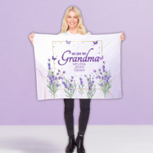 Elegant Purple Gold Lavender We Love You Grandma 