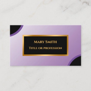 Elegant Purple Gold Professional Business Card