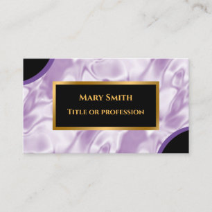 Elegant Purple Gold Silk Business Card