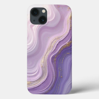 Elegant Purple & Gold Waves iPhone 13 Case – Dream