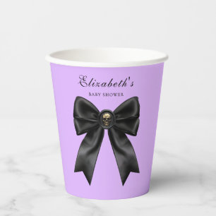 Elegant Purple Gothic Baby Shower Paper Cups