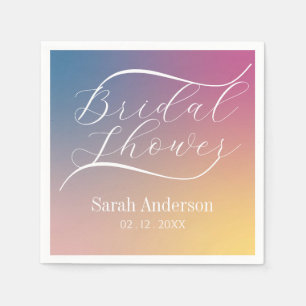 Elegant Purple Gradient Ombre Script Bridal Shower Napkin