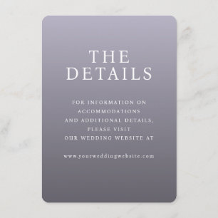 Elegant Purple Gradient Wedding Details Enclosure Card