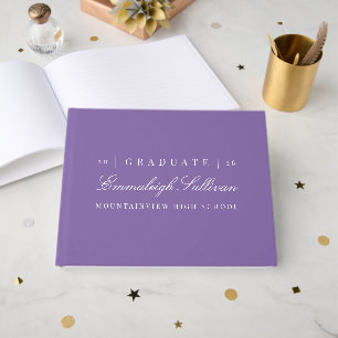 Elegant Purple Graduation Keepsake Guest Book