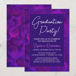 Elegant Purple Graduation Party Invitation