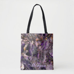 Elegant purple granite purple stone purple marble tote bag