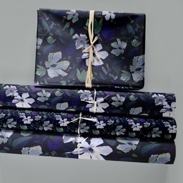 Elegant Purple Green Floral Decoupage Gift Wrapping Paper Sheet (Elegant Purple Green Floral Pattern Wrapping Paper Sheets from Jenn Steffen for Studio Posies. )