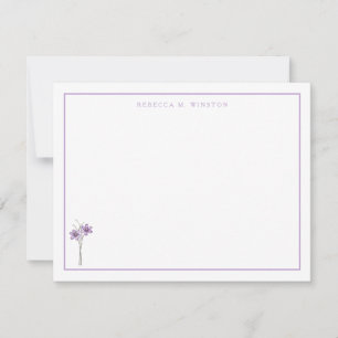 Elegant Purple Greenery Personalized  Card