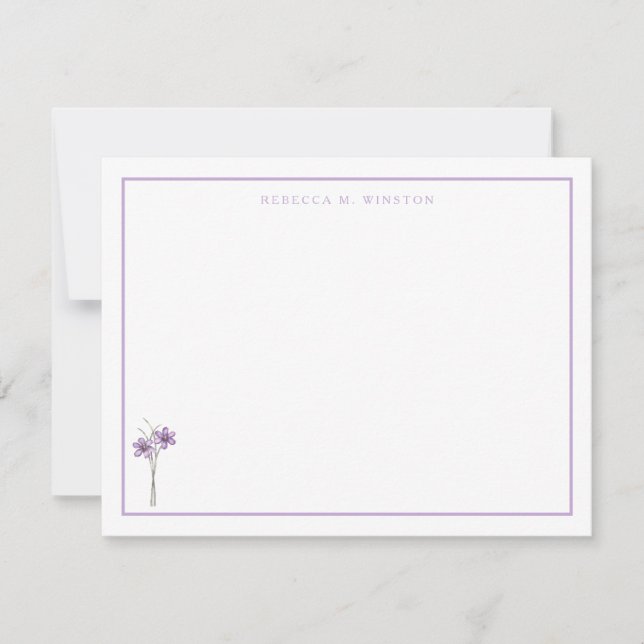 Elegant Purple Greenery Personalized  Card (Front)