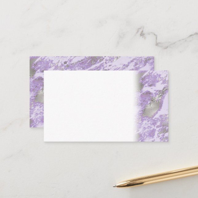 Elegant Purple Grey Abstract Chic Pattern Appointment Card (Front/Back In Situ)