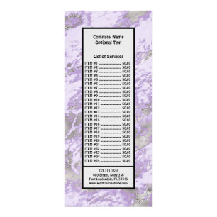 Elegant Purple Grey Abstract Chic Pattern Rack Card