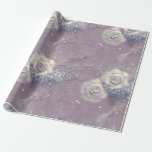 Elegant Purple Grey Floral and Pearl  Wrapping Paper<br><div class="desc">Give your recipients your best. Use this lovely, sophisticated floral, print "jewelled" with no actual glitter, foil, or beading, high-quality gift wrap with a grid back for easy cutting. You'll appreciate the ease of use and your recipients will love its elegant beauty. Good for all occasions and holidays, very versatile....</div>