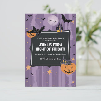 Elegant Purple Halloween costume party Invitation