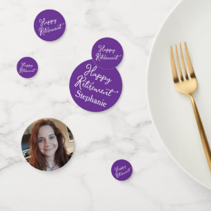 Elegant Purple Happy Retirement Party Confetti