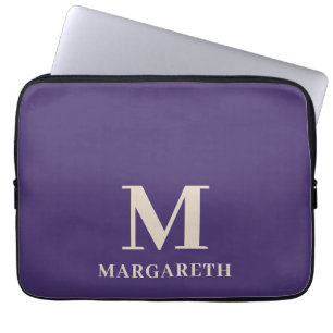 Elegant Purple Haze Monogram Laptop Sleeve