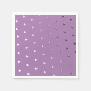 Elegant Purple Heart Paper Napkins