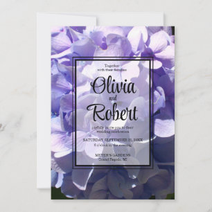 Elegant Purple hydrangea flower floral Wedding Invitation