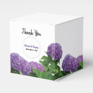 Elegant Purple Hydrangea Wedding Favour Box