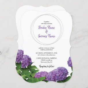 Elegant Purple Hydrangea Wedding Invitations