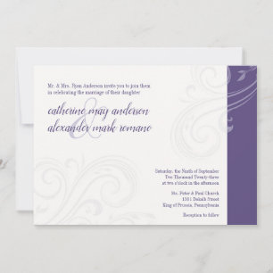 Elegant Purple Invite, Caroline Wedding Invitation