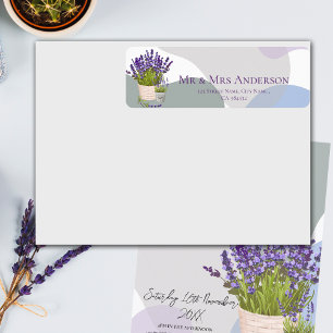 Elegant Purple Lavender Flowers Wedding Address