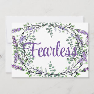 Elegant purple Lavender green Eucalyptus Fearless Invitation