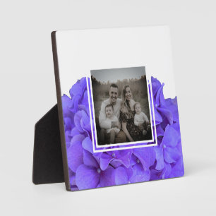 Elegant purple lavender lilac floral hydrangeas plaque