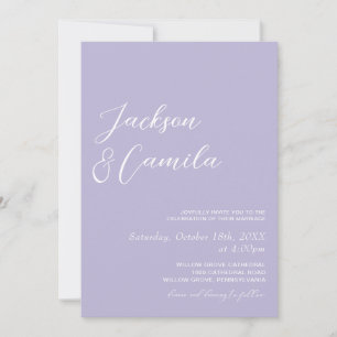 Elegant Purple Lavender Photo Wedding Invitation