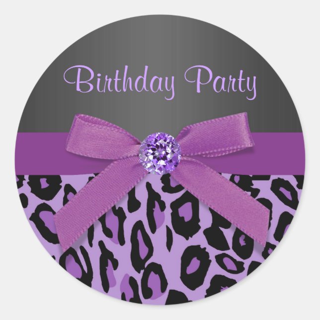 Elegant Purple Leopard Stickers (Front)