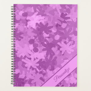 Elegant Purple Lilac Abstract Flower Personalised Planner