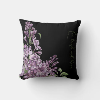 Elegant Purple Lilac Botanical Floral Outdoor Pill Cushion