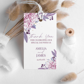 Elegant Purple Lilac Lavender Flower Boho Gift Tag