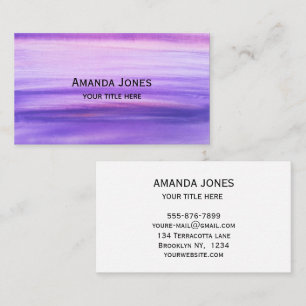 Elegant Purple Lilac Watercolor Boho Business Card