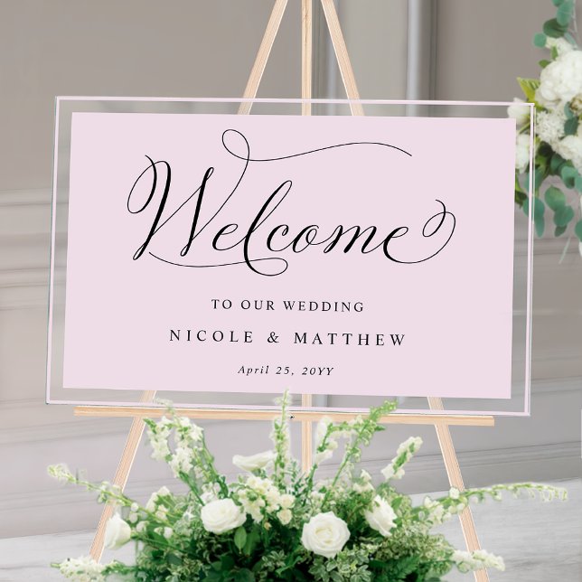 Elegant Purple, Lilac Wedding Welcome Acrylic Sign (Creator Uploaded)