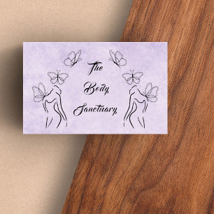 Elegant Purple Logo Women Body Care wellness  Business Card